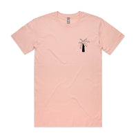 The Peacock Inn - Pink T-Shirt with black palm image