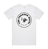 The Peacock Inn - White T-Shirt with black palm image